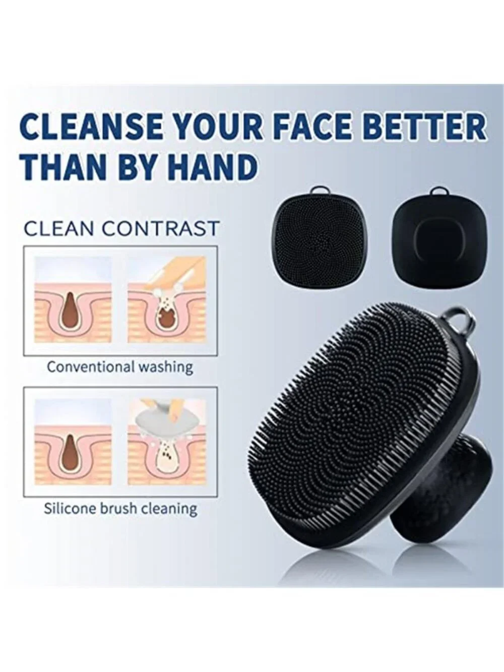 Face Scrubber, Silicone Face Scrubber for Men Facial Cleansing Brush Silicone